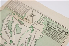 Runner Up Low Amateur Frank Stranahan Signed 1947 Masters Tournament Map JSA ALOA