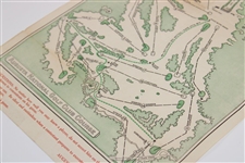 Runner Up Low Amateur Frank Stranahan Signed 1947 Masters Tournament Map JSA ALOA