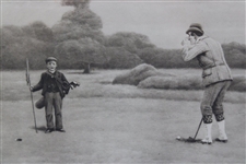 Charles Dollman “The End of Golf” Black & White Photogravure - Framed