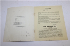 Tom Weiskopf Signed Tom Weiskopf Day Dinner Program JSA ALOA