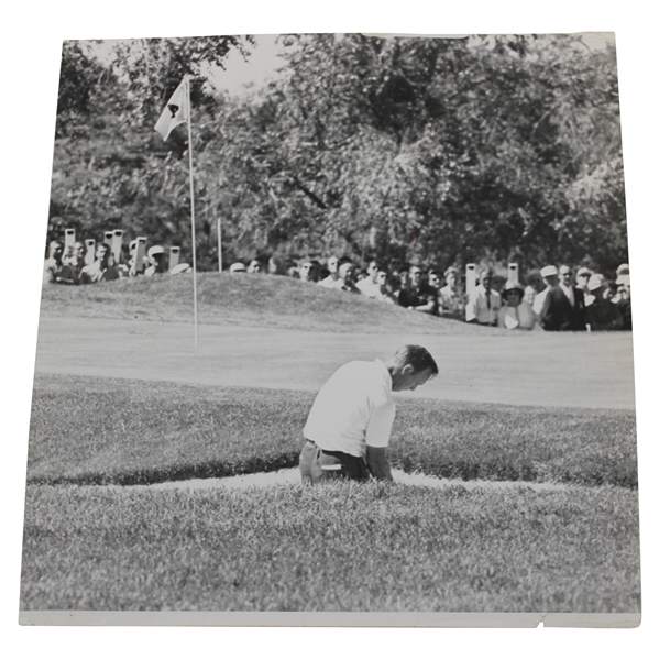 Champion Arnold Palmer Plays Shot from Sand Trap at 1960 US Open Wire Photo