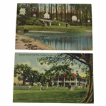 Two 1930's Augusta National Golf Club Post Cards - Hole 12 & Clubhouse