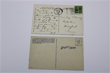 Two 1930's Augusta National Golf Club Post Cards - Hole 12 & Clubhouse