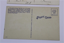 Two 1930's Augusta National Golf Club Post Cards - Hole 12 & Clubhouse
