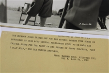 Bobby Jones Large 1936 Warner Bros. Pictures Inc. Initial How I Play Golf Scene Photo - B.Jones.36