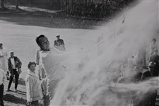 Arnold Palmer Hitting From Sandtrap Photo by Rey Ruppel of Monterey, Calif. Matted on Board