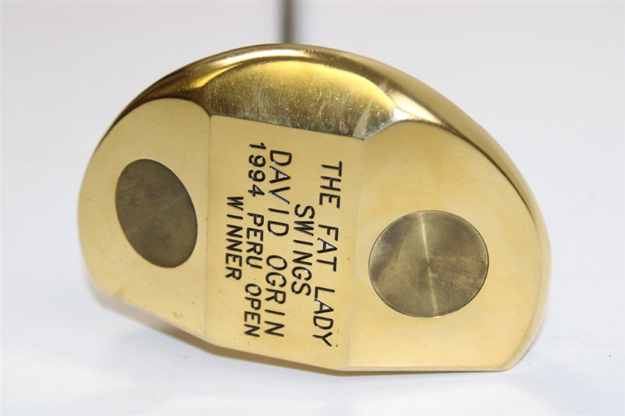 David Ogrin 1974 Peru Open Winner Bobby Grace The Fat Lady Sings Gold Plated Putter