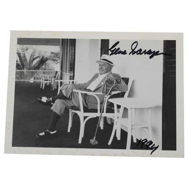Gene Sarazen Triple Signed Augusta National Porch Charity Benefit Postcard JSA #AB82004