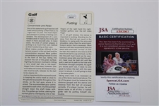 Arnold Palmers Signed 1978 Sportscaster Golf 'Putting' Oversize Card JSA #AB82003
