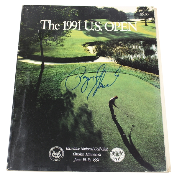 Champion Payne Stewart Signed 1991 US Open at Hazeltine National GC Official Program JSA ALOA