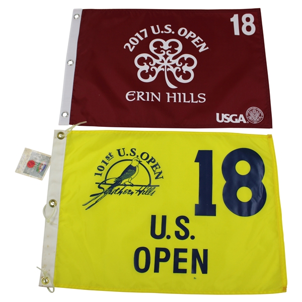2001 & 2017 US Open Screen Print Flags - Southern Hills & Erin Hills