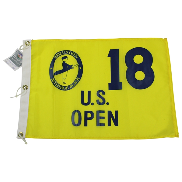 2002 US Open at Bethpage Black Screen Print Flag with Original Tags - Tiger Woods Win