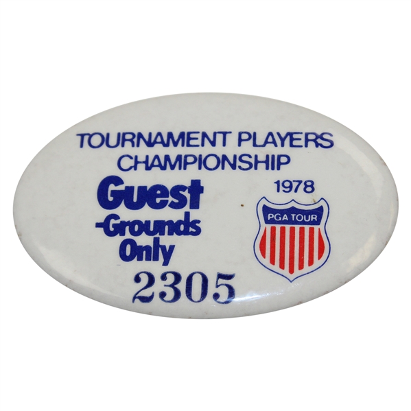 1978 Tournament Players Championship Guest Badge #2305 - Jack Nicklaus Win