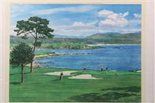 1974 Pebble Beach 18th Green Ltd Ed Arthur Weaver Print Signed by Artist w/Remarque 