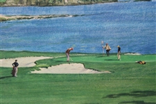 1974 Pebble Beach 18th Green Ltd Ed Arthur Weaver Print Signed by Artist w/Remarque 