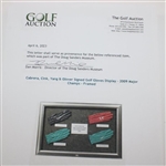 Cabrera, Cink, Yang & Glover Signed Golf Gloves Display - 2009 Major Champs - Framed JSA ALOA