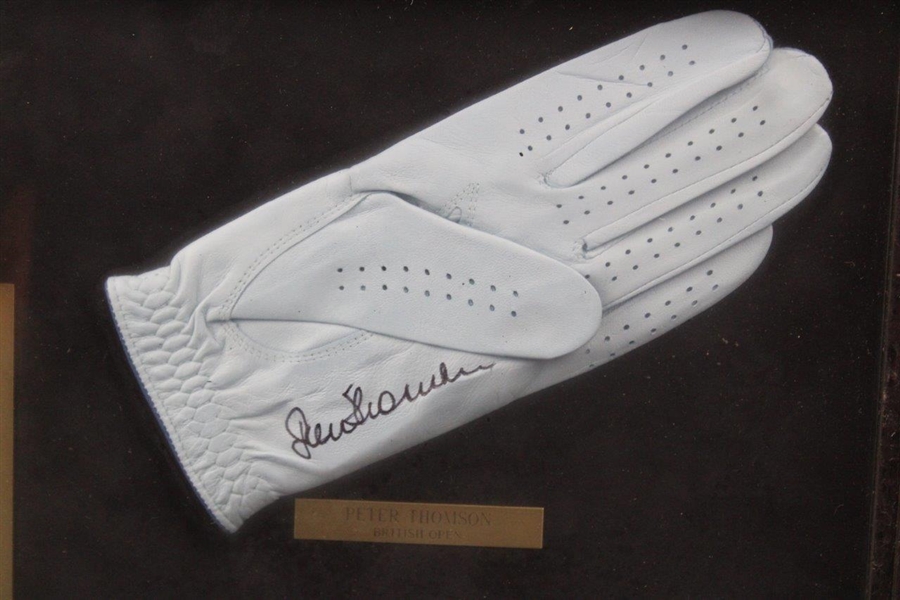 Palmer, Finsterwald, Thomson & Bolt Signed Golf Gloves Display - 1958 Major Champs - Framed JSA ALOA