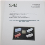 Palmer, Finsterwald, Thomson & Bolt Signed Golf Gloves Display - 1958 Major Champs - Framed JSA ALOA