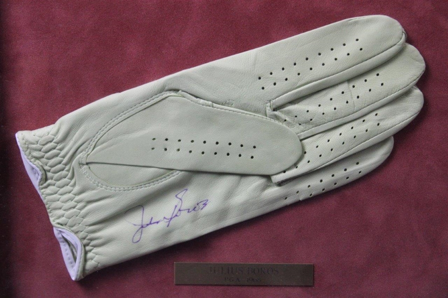 Boros, Trevino, Player & Goalby Signed Golf Gloves Display - 1968 Major Champs - Framed JSA ALOA