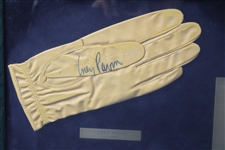 Pavin, Elkington, Crenshaw & Daly Signed Golf Gloves Display - 1995 Major Champs - Framed JSA ALOA