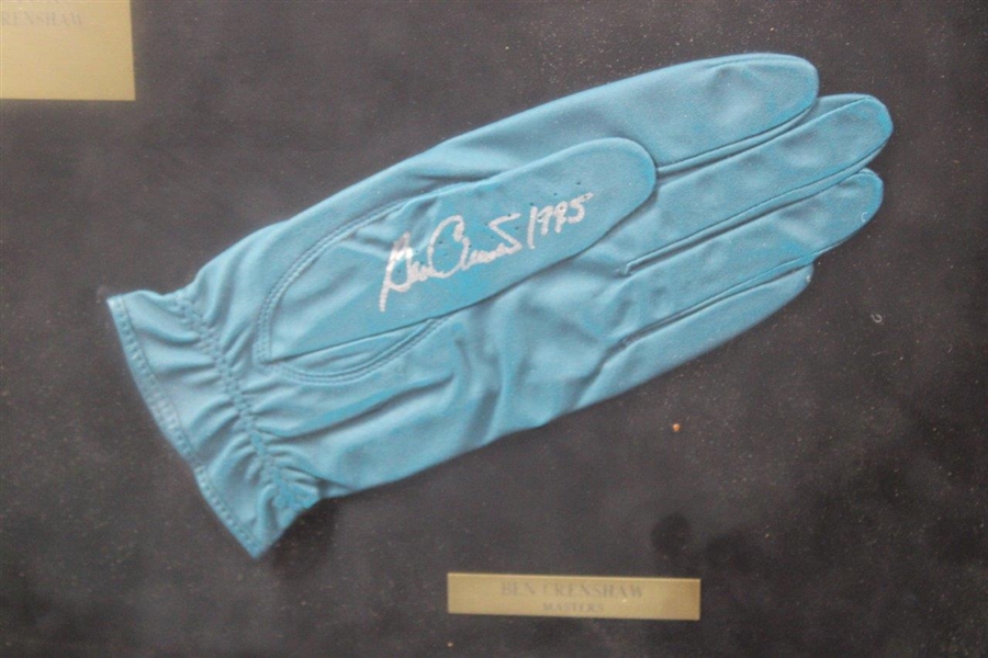 Pavin, Elkington, Crenshaw & Daly Signed Golf Gloves Display - 1995 Major Champs - Framed JSA ALOA
