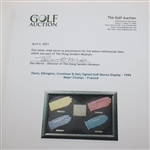 Pavin, Elkington, Crenshaw & Daly Signed Golf Gloves Display - 1995 Major Champs - Framed JSA ALOA