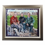 Big Three Palmer, Nicklaus & Player Signed Ltd Ed Swilken Bridge Painting Print - Framed JSA ALOA