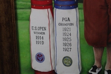 Walter Hagen Major Victories Golf Bags Kathy M. Crosse Print - Framed