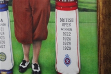 Walter Hagen Major Victories Golf Bags Kathy M. Crosse Print - Framed