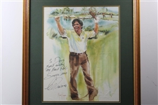 Lee Trevino Signed Mary Kenyon Framed Print - Personalized to Doug Sanders JSA ALOA