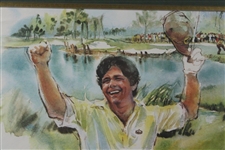 Lee Trevino Signed Mary Kenyon Framed Print - Personalized to Doug Sanders JSA ALOA