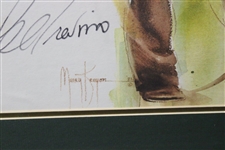 Lee Trevino Signed Mary Kenyon Framed Print - Personalized to Doug Sanders JSA ALOA