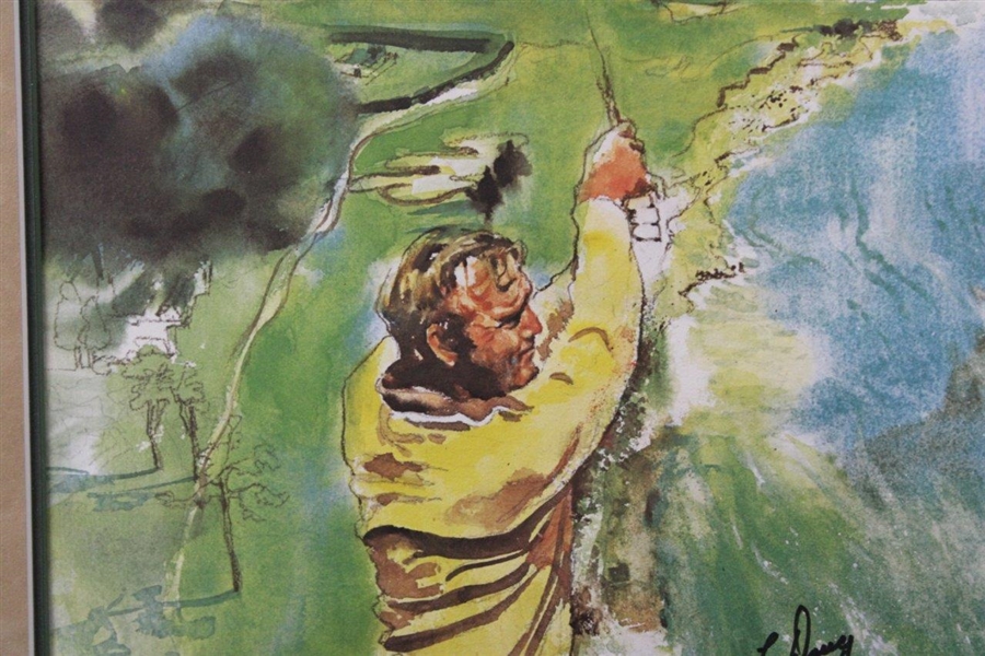 Arnold Palmer Signed Mary Kenyon Framed Print - Personalized to Doug Sanders JSA ALOA