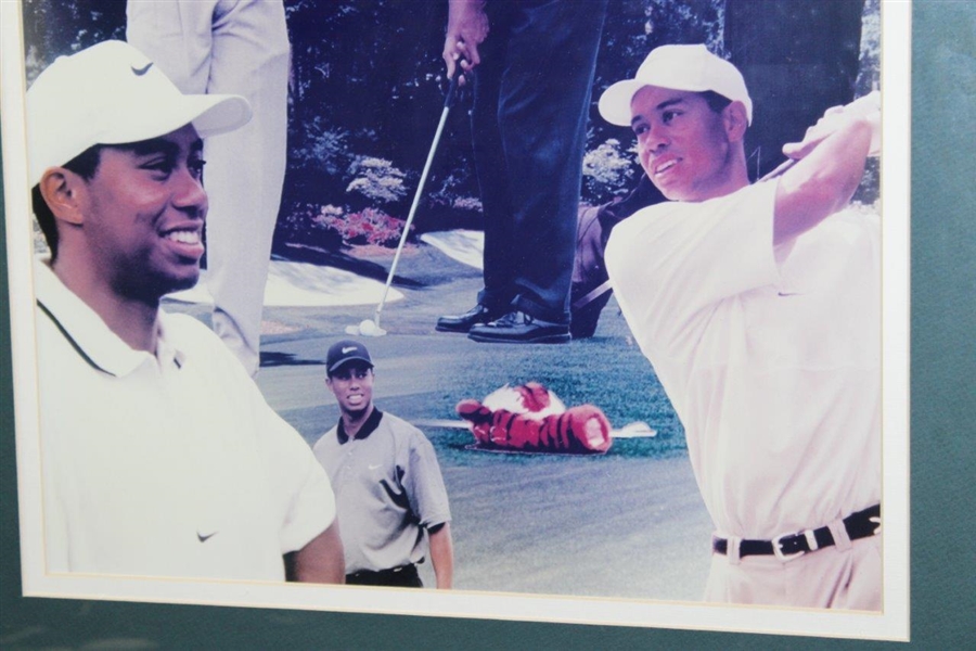 Tiger Woods Early Career Amen Corner Collage Poster - Framed