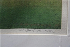 Newport Country Club Final Green with Clubhouse Print #250 Signed by Artist - Framed