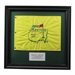 Errie Ball Last Living Golfer from 1934 Masters Signed 2008 Masters Flag - Framed JSA ALOA
