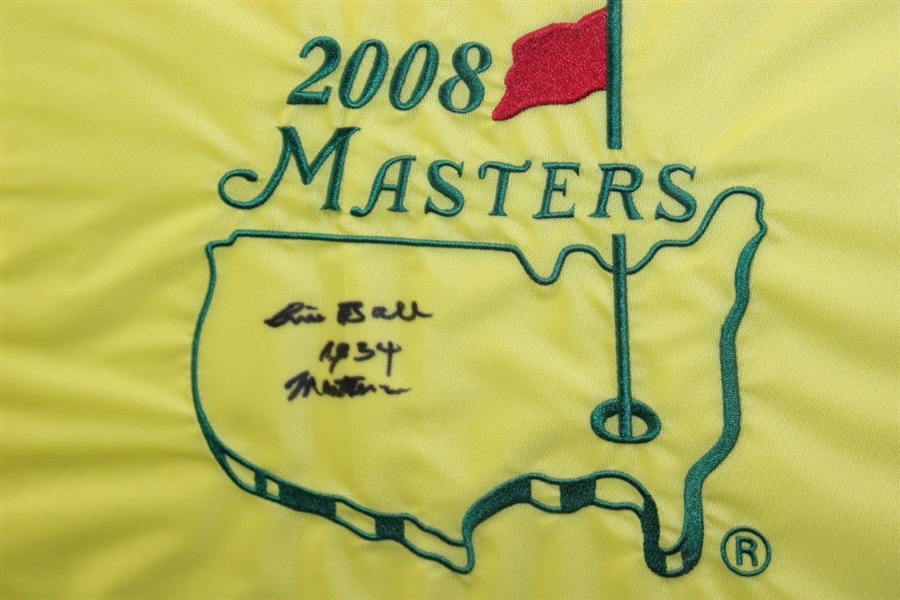 Errie Ball 'Last Living Golfer from 1934 Masters' Signed 2008 Masters Flag - Framed JSA ALOA