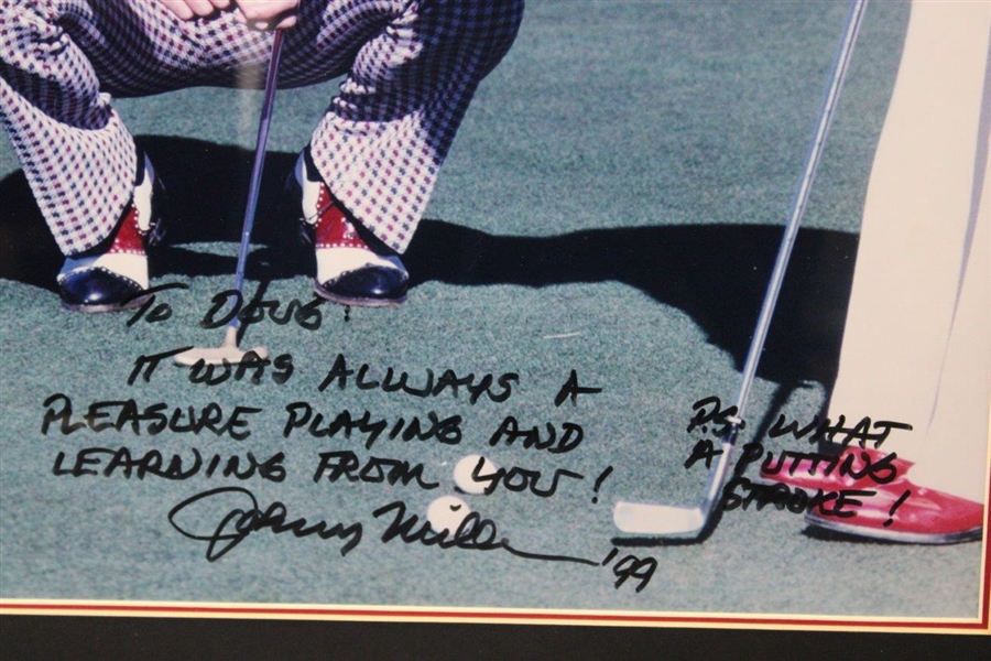 Johnny Miller Signed 16x20 Color Photo Personalized to Doug Sanders JSA ALOA