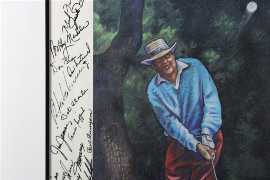 Multi-Signed 1993 Liberty Mutual Legends of Golf Poster - Framed JSA ALOA