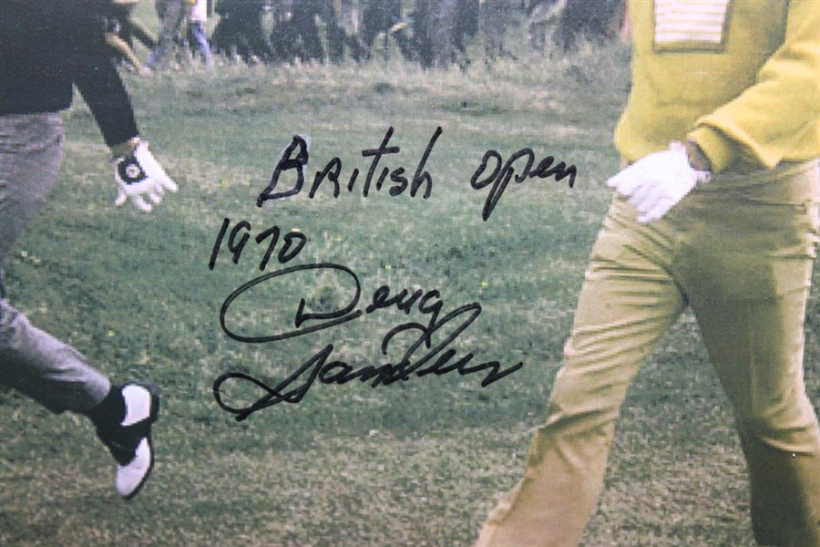 Doug Sanders Signed & Inscribed '1970 British Open' Playoff Photo w/Nicklaus - Framed JSA ALOA