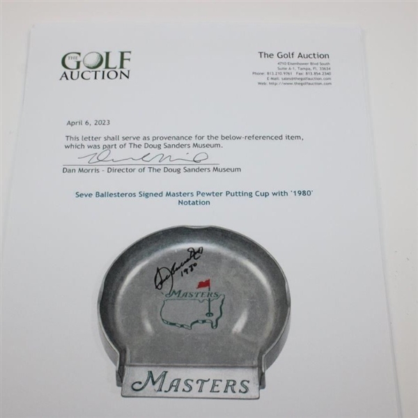 Seve Ballesteros Signed Masters Pewter Putting Cup with '1980' Notation JSA ALOA