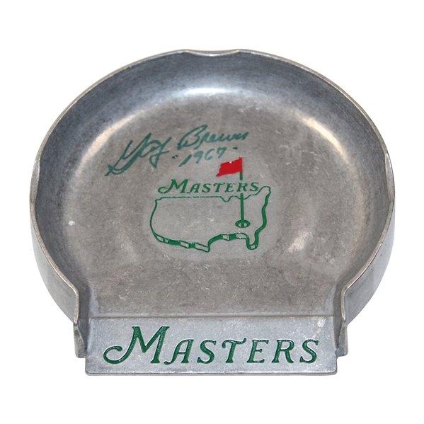 Gay Brewer Signed Masters Pewter Putting Cup with '1967' Notation JSA ALOA