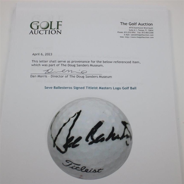 Seve Ballesteros Signed Titleist Masters Logo Golf Ball JSA#YY19245