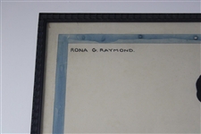 Original Paint and Marker Henley Mesh Marking Golf Ball Advertising Artwork by Rona G. Raymond  - Framed