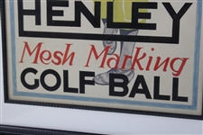 Original Paint and Marker Henley Mesh Marking Golf Ball Advertising Artwork by Rona G. Raymond  - Framed