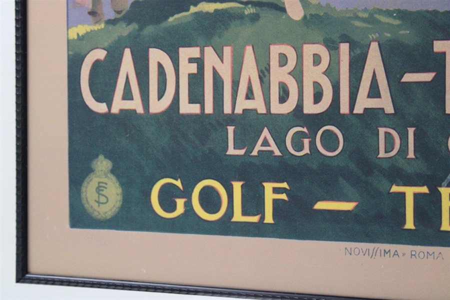 Cadenabbia-Tremezzo Lago Di Como Golf-Tennis Novissima Roma Advertising Print 61/500 - Framed