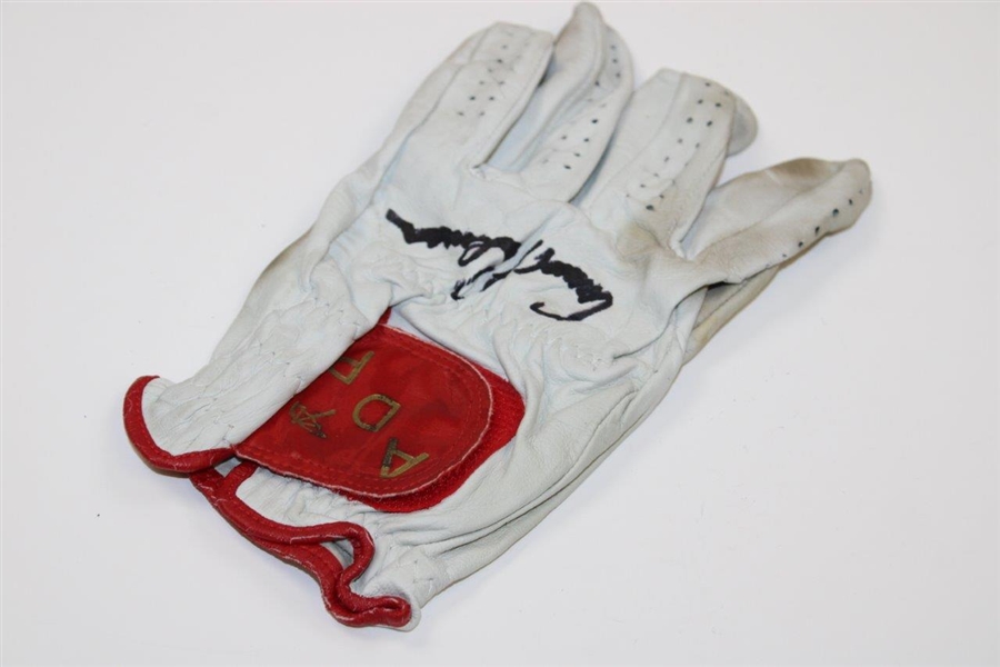 Arnold Palmer Signed LH White Personal ADP Golf Glove JSA ALOA