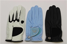 Big 3' Palmer, Nicklaus & Player Signed LH White/Blue/Black Golf Gloves JSA ALOA