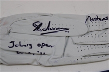 Spieth, Mickelson, Singh & Five (5) other Masters Champions Signed Golf Gloves JSA ALOA