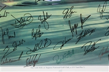 Payne Stewart & Field Signed 1999 The Masters Poster - Framed JSA ALOA